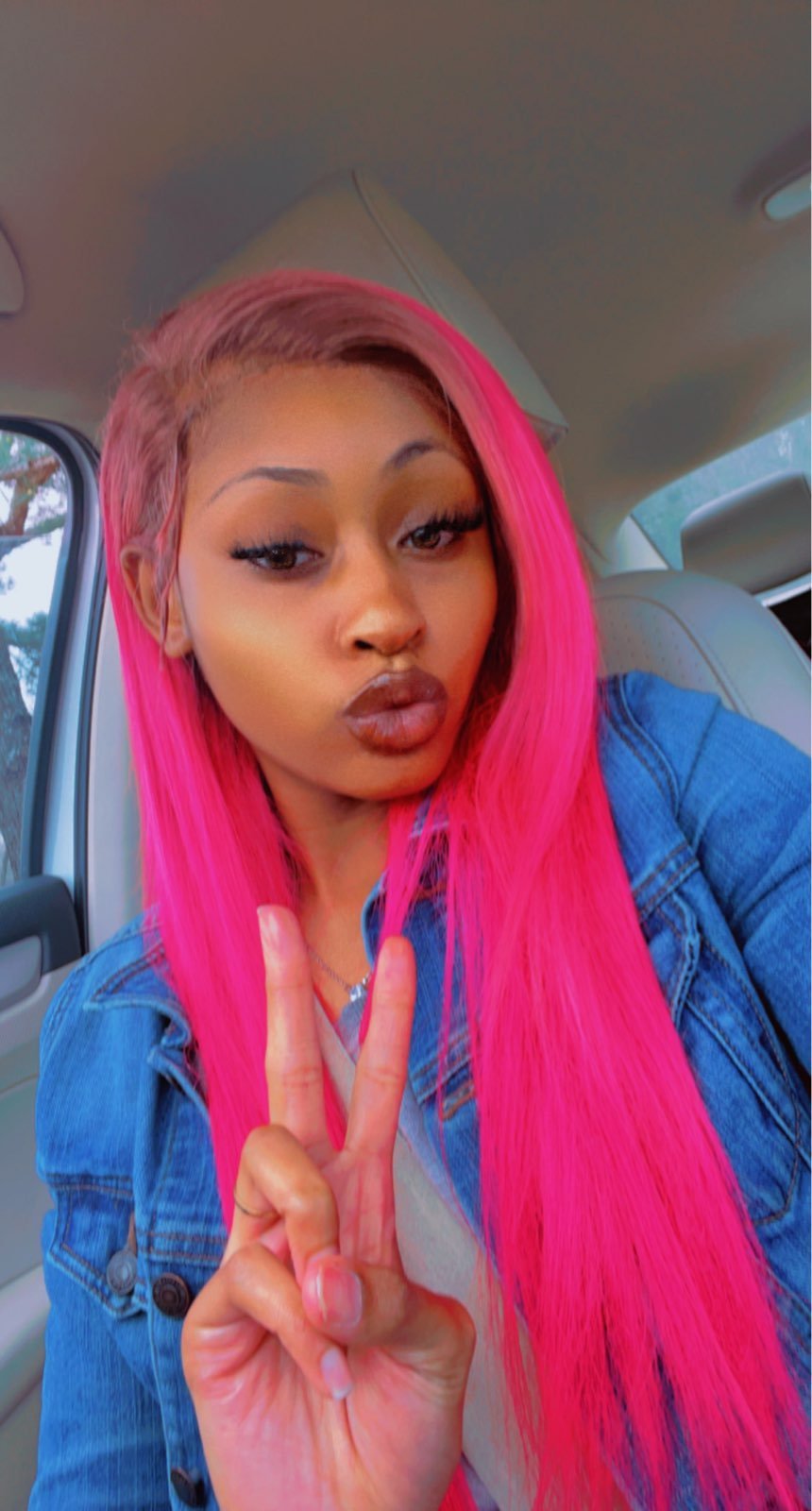 Pink lace frontal wig