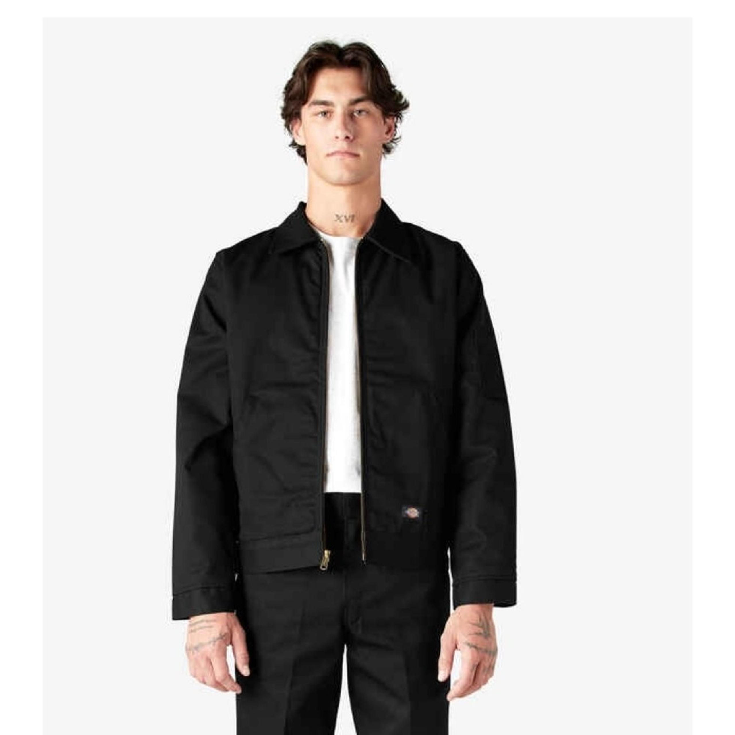 NEW! Dickies Men's TJ15 Insulated Lined Eisenhower Zip Up Work Jacket Black Sz L