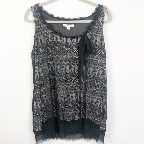 Cabi Black Lace Tank Blouse