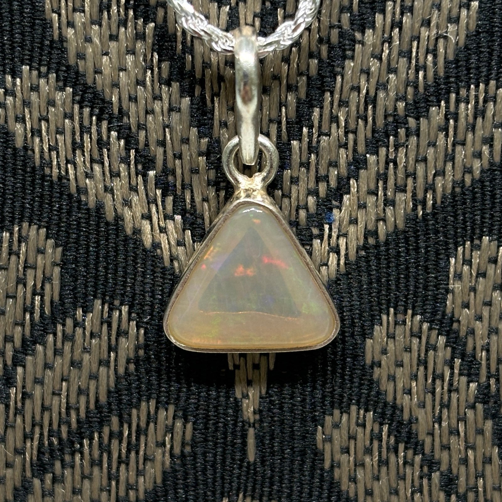 100% Natural Australian Mintabie Color Block Crystal Opal Necklace