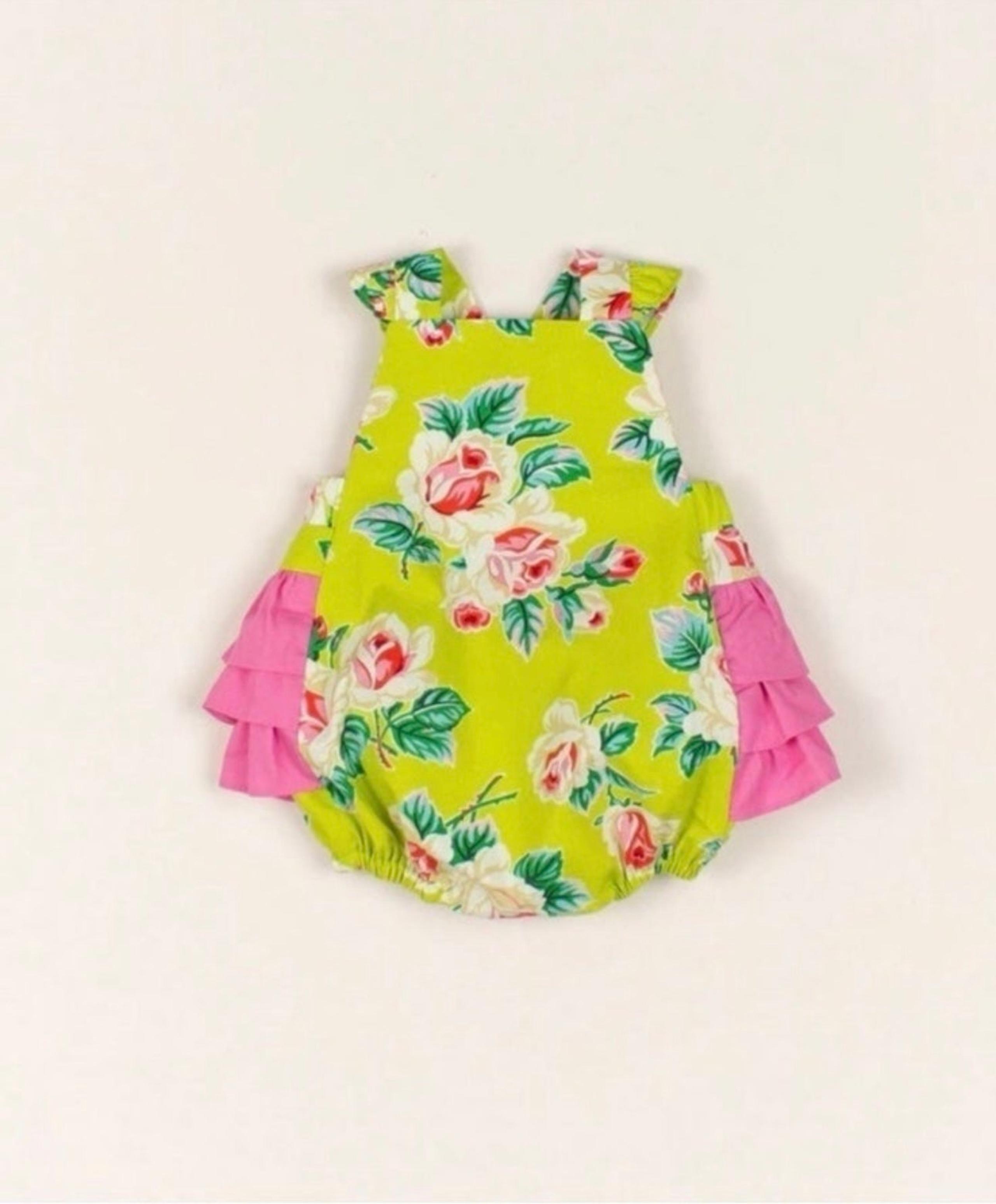 NWT Ricrac and Ruffles Flower Bubble Romper 12 months