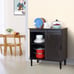NEW Farmhouse Sideboard Buffet Cabinet with Sliding Barn Door, Dark Gray