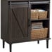 NEW Farmhouse Sideboard Buffet Cabinet with Sliding Barn Door, Dark Gray