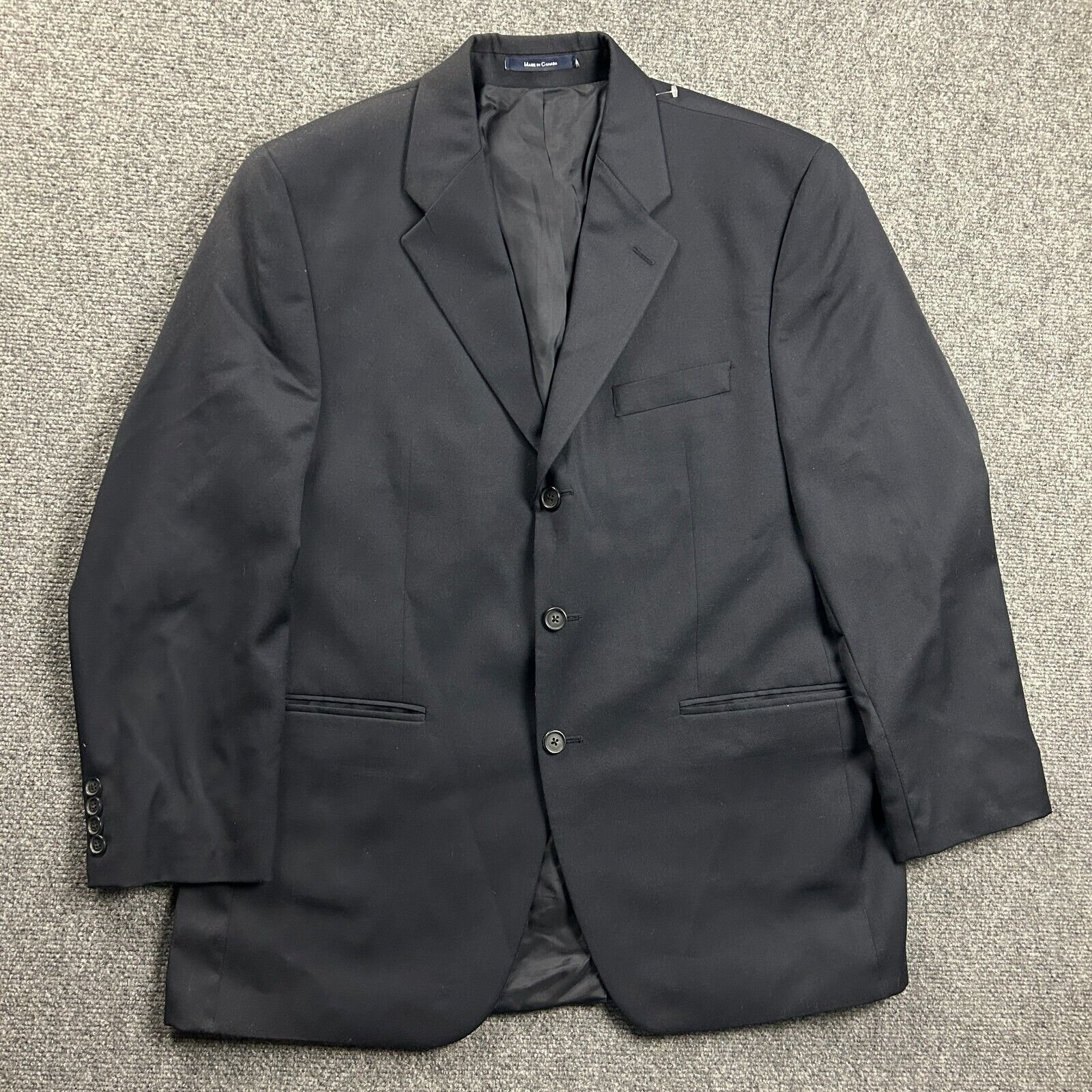 Vintage Ralph Lauren Blazer Mens 42R Navy Blue Suit Jacket 100% Wool Canada