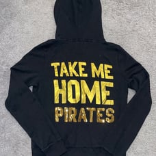 VS PINK Large Pittsburg Pirates Bling Zip Up Hoodie