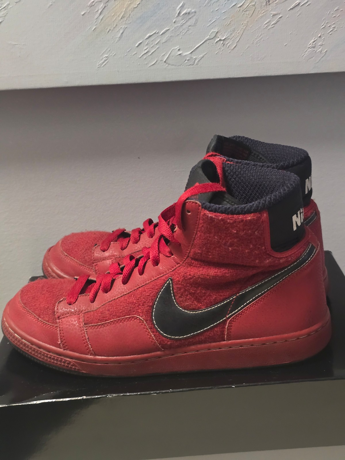 Men’s Nike Dynasty 81 Leather HOH Varsity Red/black Size 10.5  -401804-600 RARE