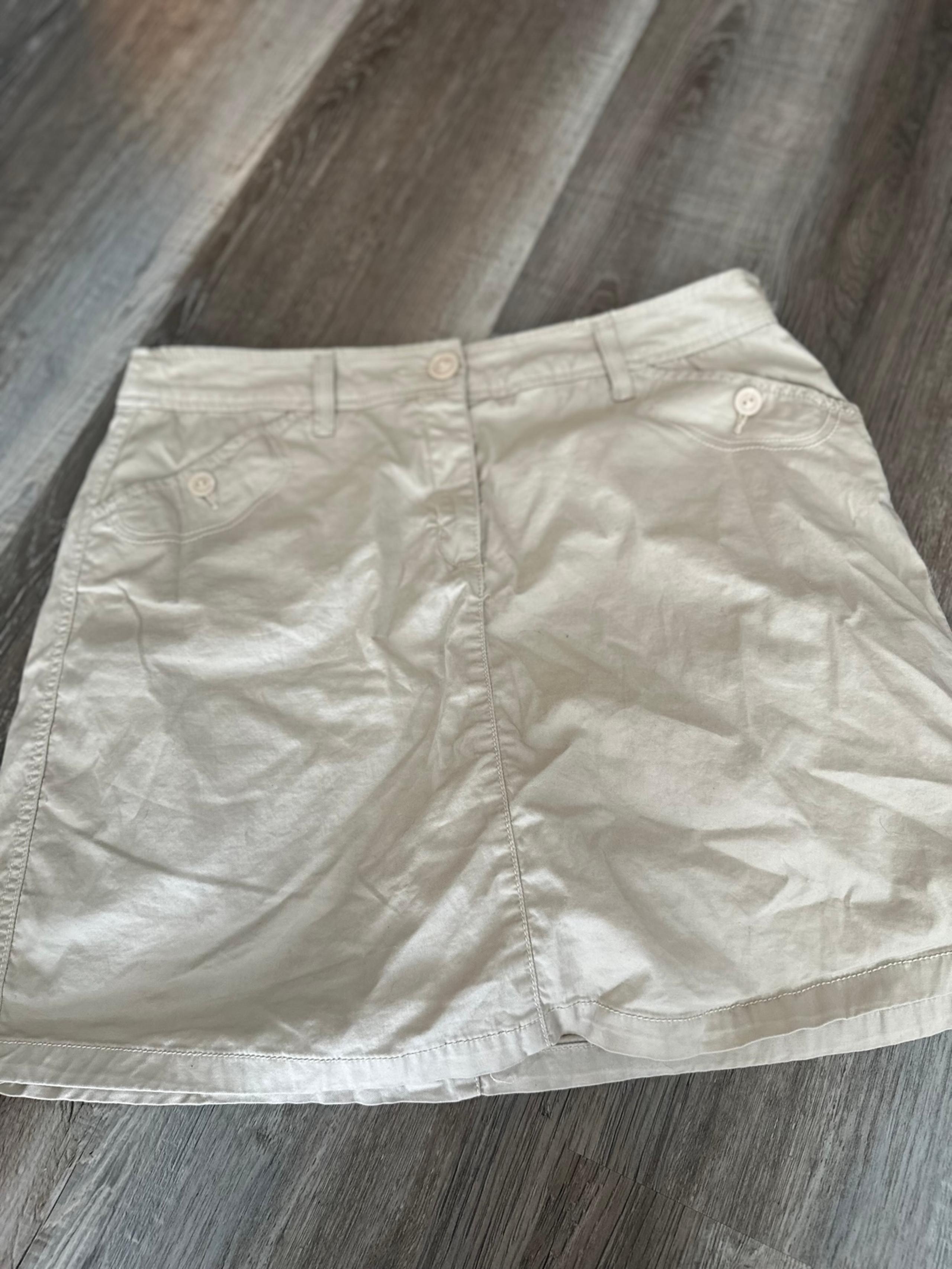 CROFT AND BARROW WOMEN CASUAL LOUNGE KHAKI SHORTS SKORT SKIRT LARGE L 14