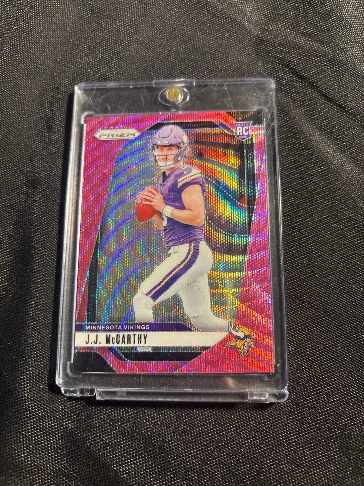 2024 Panini Prism JJ McCarthy Pink Wave Rookie Card