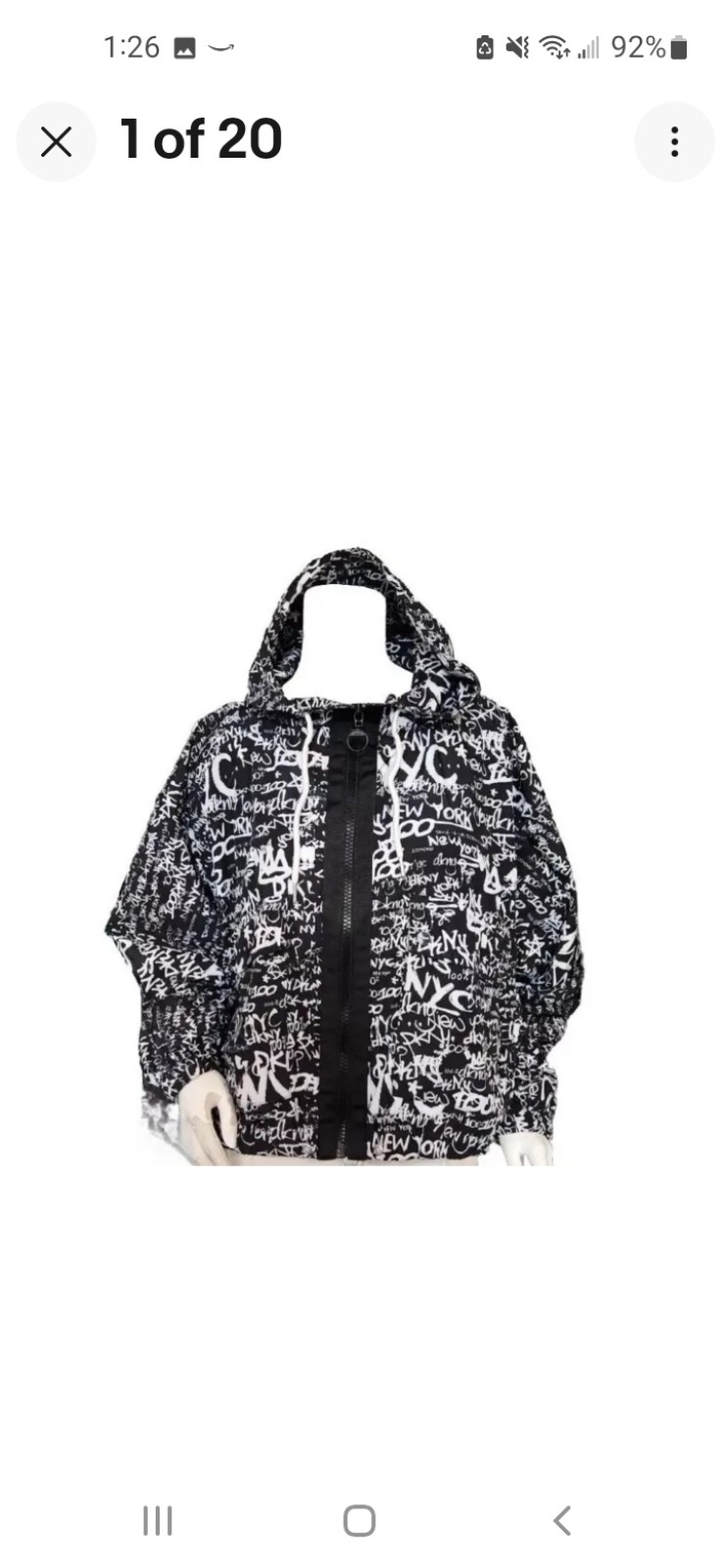 New DKNY Medium Jacket Graffiti Print