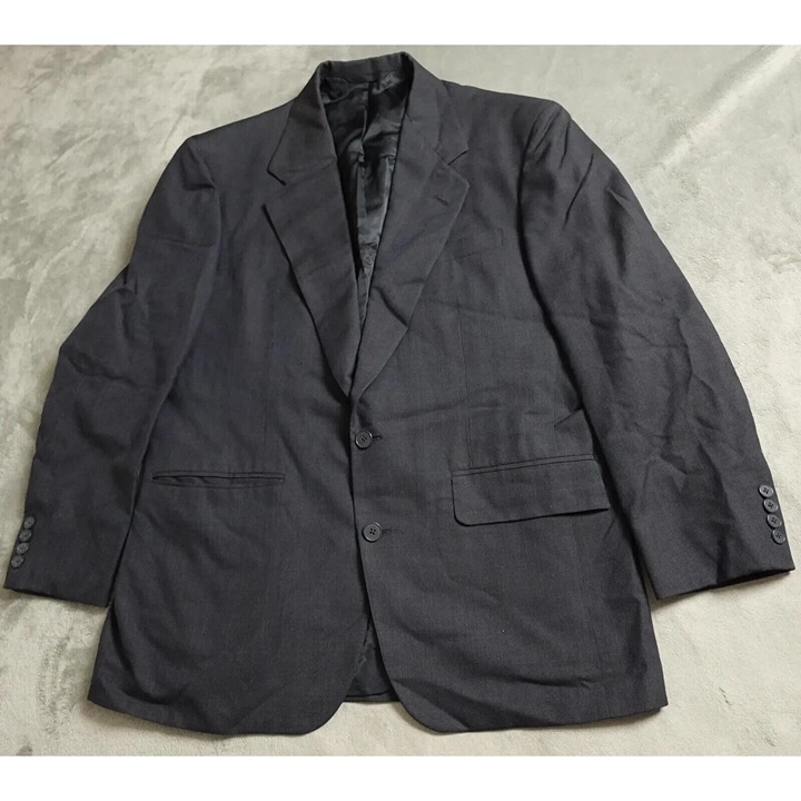 Vintage Neiman Marcus Suit Jacket Men's 41R Black Single Breasted Two Button
