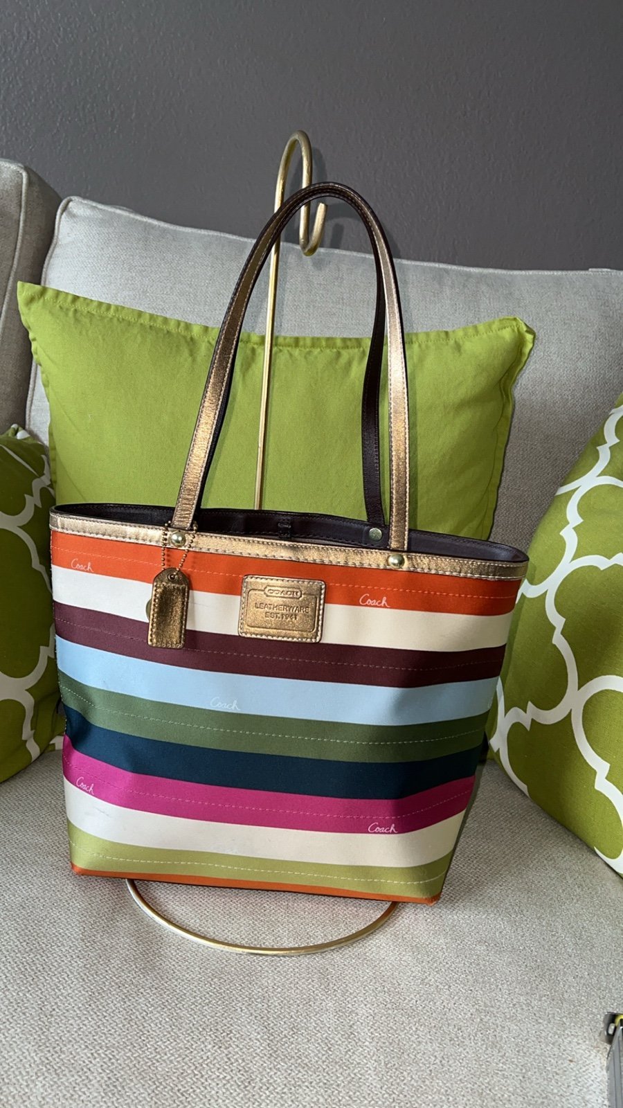 Coach EUC Legacy Limited Edition Multi Stripe Tote Bag