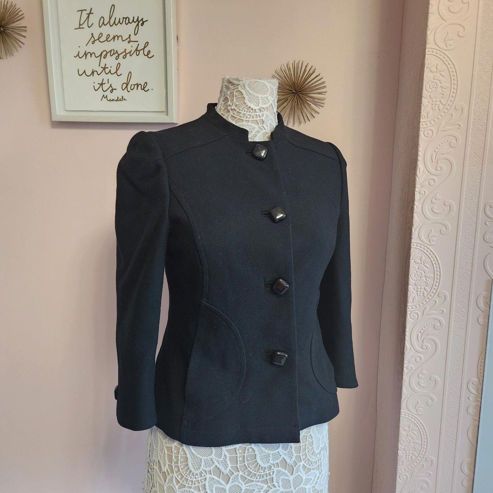 EUC Banana Republic black wool unique jacket blazer 2