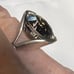Vtg, Large 15mm Round Genuine Smokey Spinel Ring, Size 7 3/4