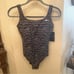 NWT~NIKE Women Gray Animal Print Padded One Piece Swimsuit Size Small