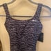 NWT~NIKE Women Gray Animal Print Padded One Piece Swimsuit Size Small