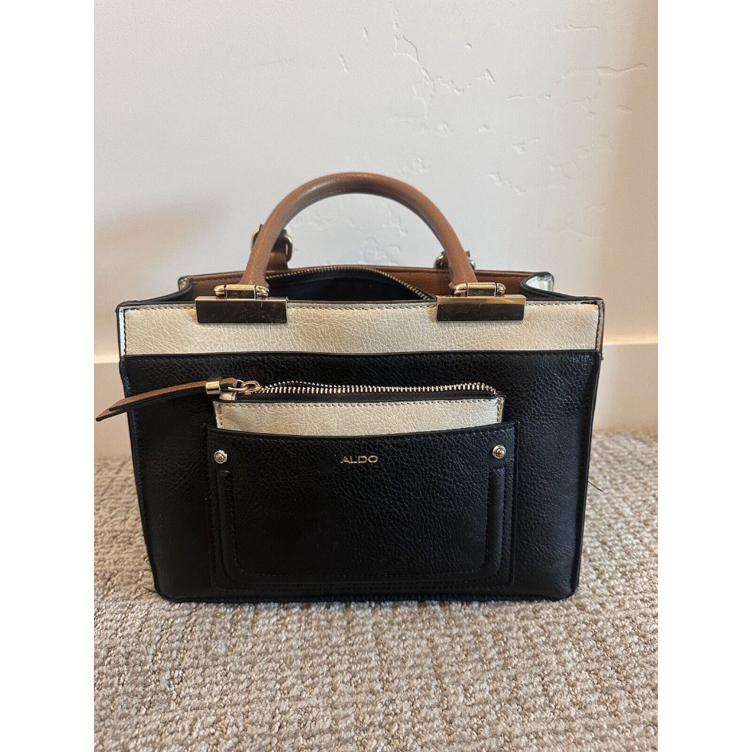 Aldo Purse Ladies Handbag-Coin Purse Faux Leather Black/TAN & Neutral