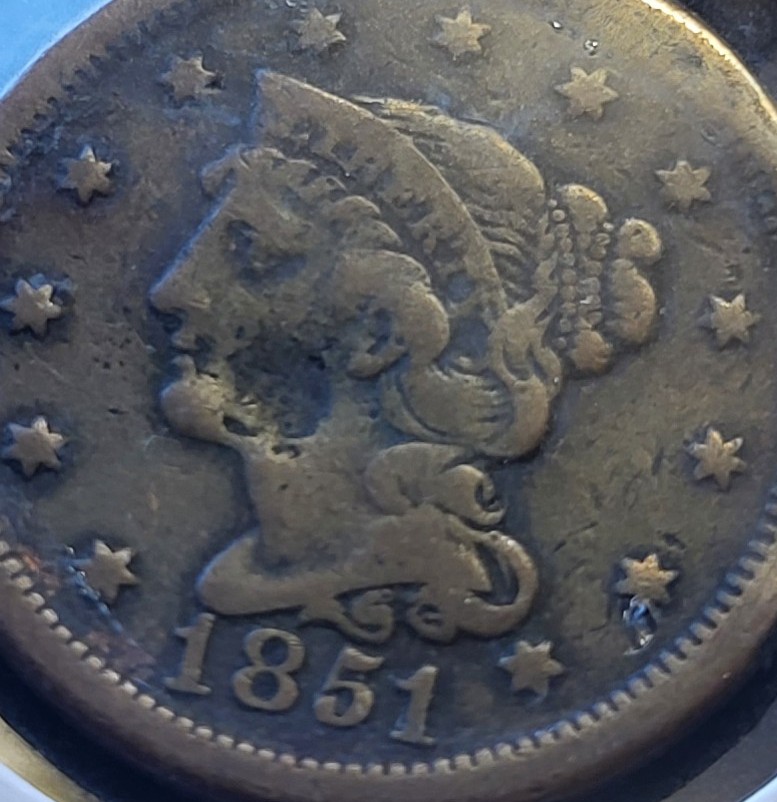 1851 Braided Hair Large Cent #2563