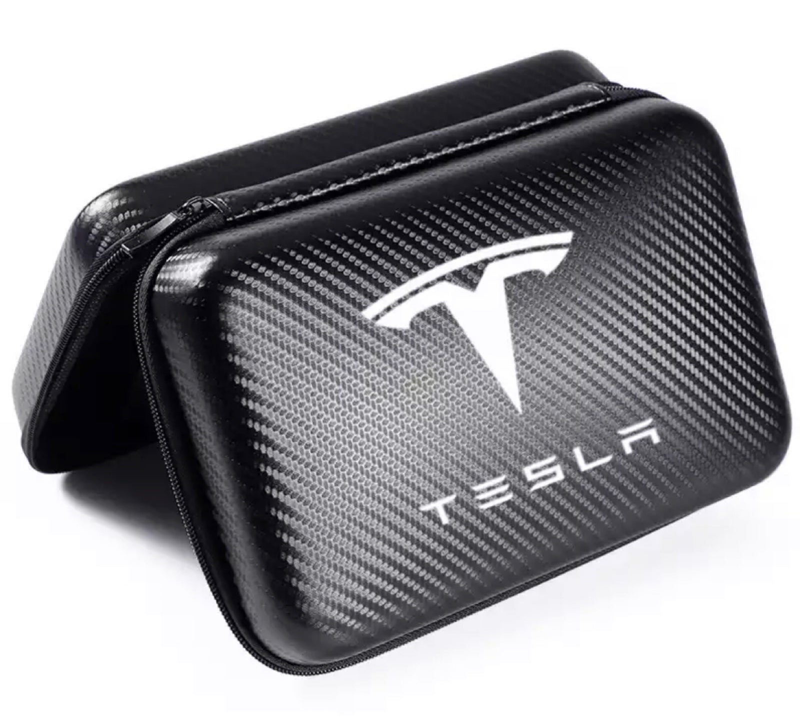 2 TESLA carbon fiber case w/ 2 cleaning towels