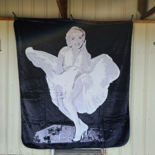MARILYN MONROE WHITE DRESS MOVIE STAR QUEEN SIZE BLANKET BEDSPREAD