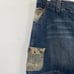 Vintage Y2k Mini Jean Skort Camo Printed Cargo Pockets Denim Cotton Womens 16