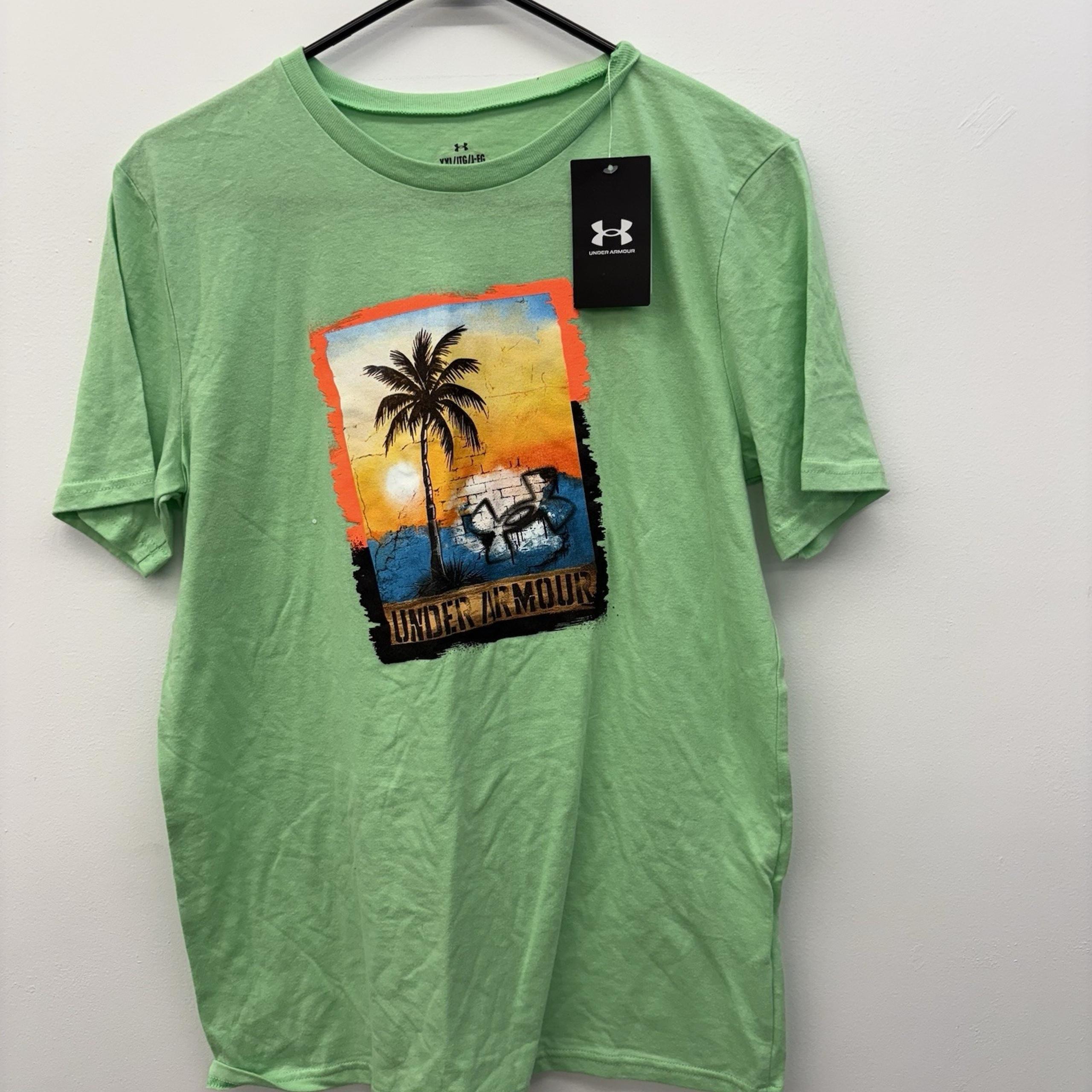 Boys' Camo Icon Short Sleeve T-Shirt Pick Size YXL Lime NWT - Under Armour