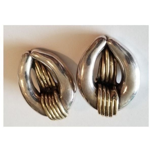 Vintage 80's Sterling Electroform Earrin