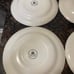 Royal Wessex Victorian Calico Blue 10” DINNER PLATES Scalloped Set of 4 ENGLAND