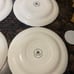 Royal Wessex Victorian Calico Blue 10” DINNER PLATES Scalloped Set of 4 ENGLAND