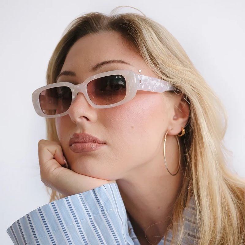 ROC Creeper Pearl White/Brown Gradient Lenses Sunglasses