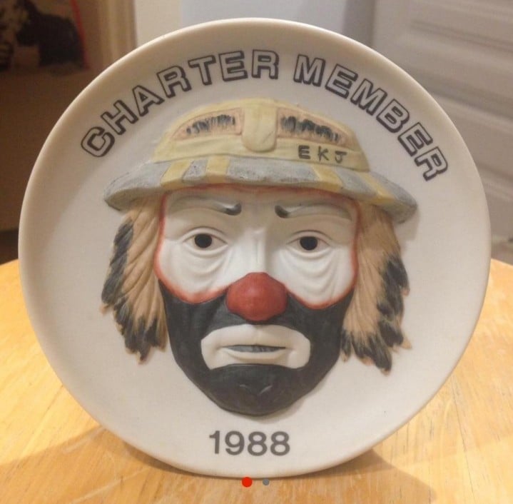 ekj collectors society clown plate decoration
