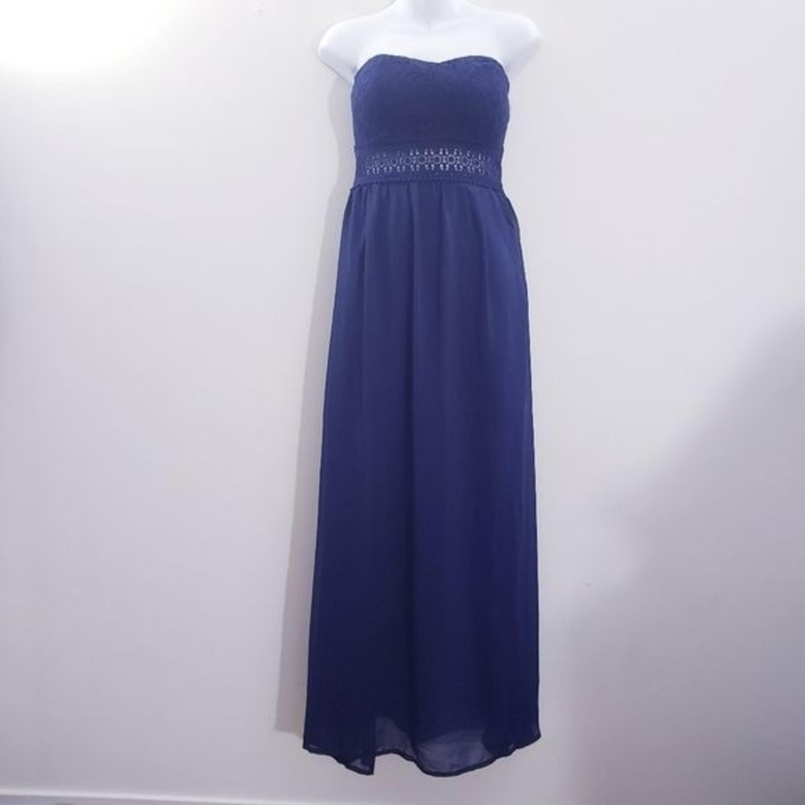 Ya Los Angeles Strapless Silk  Cut Out Maxi Dress NEW Size M