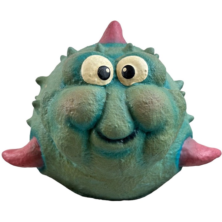 Creatures of Delight Spike Fish Rubber Plush Teal Pink T. Oliver Kopian Signed