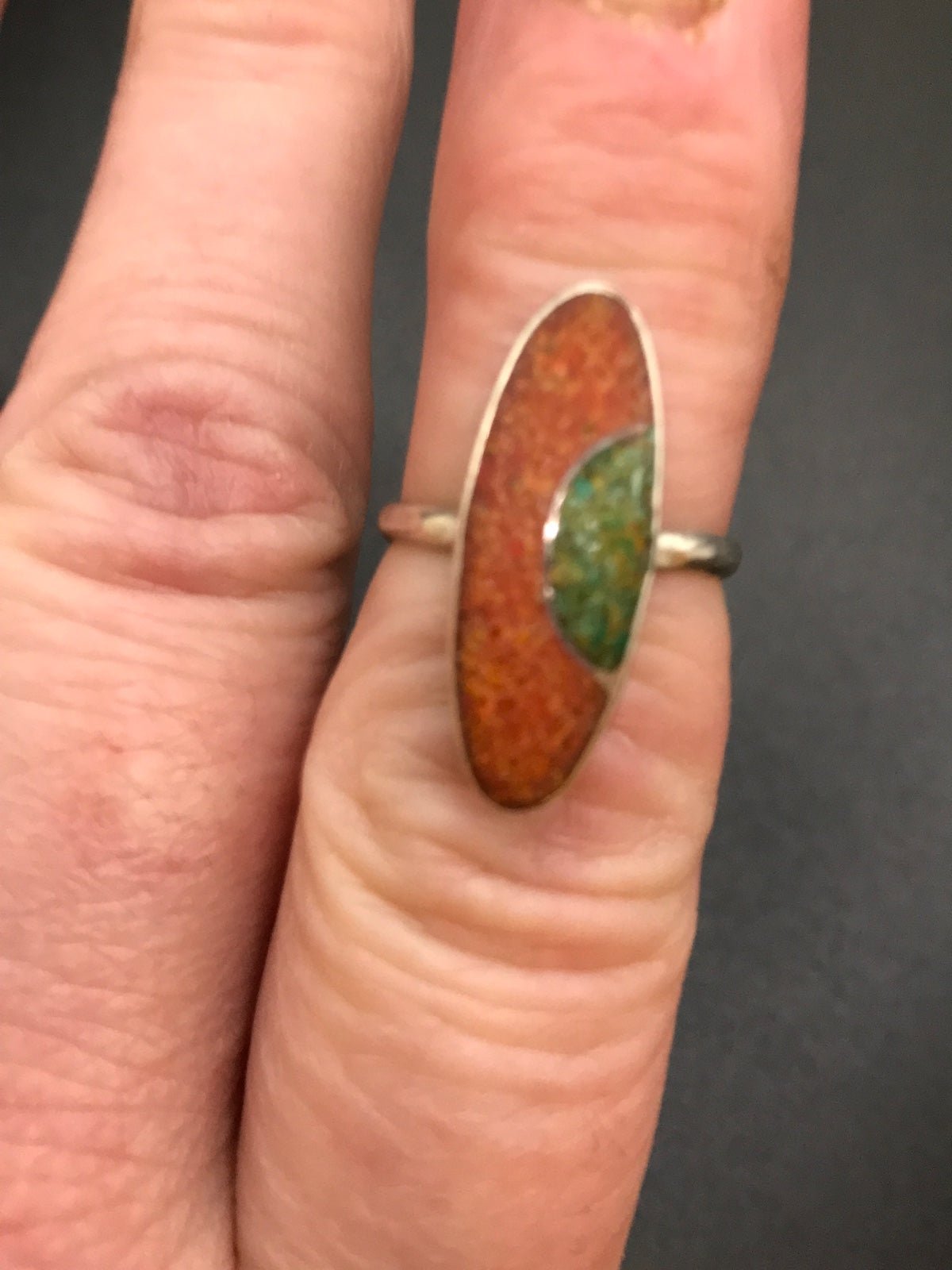VTG TURQUOISE CORAL RING #244