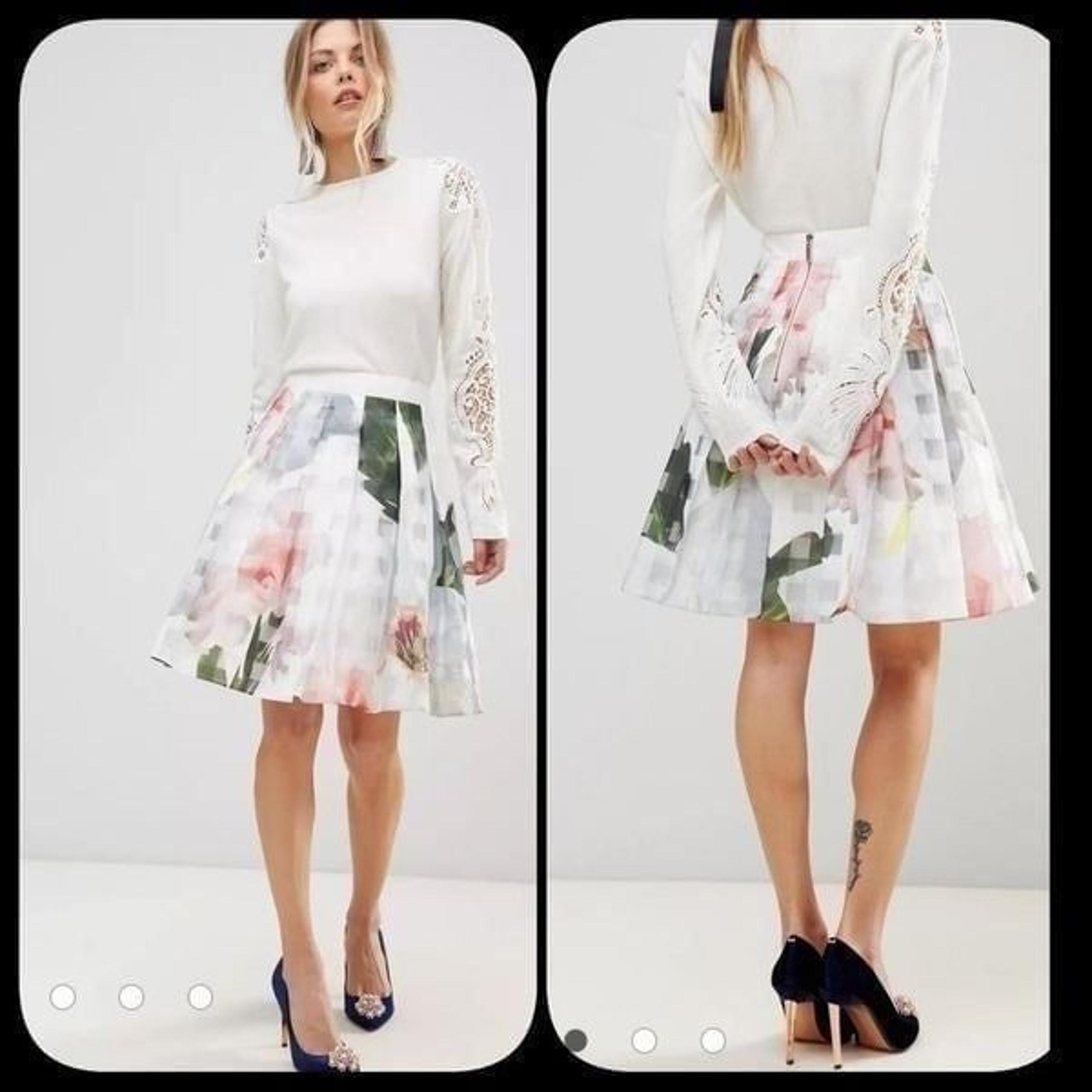 Ted Baker Vanta Full Skirt in Chatsworth Burnout