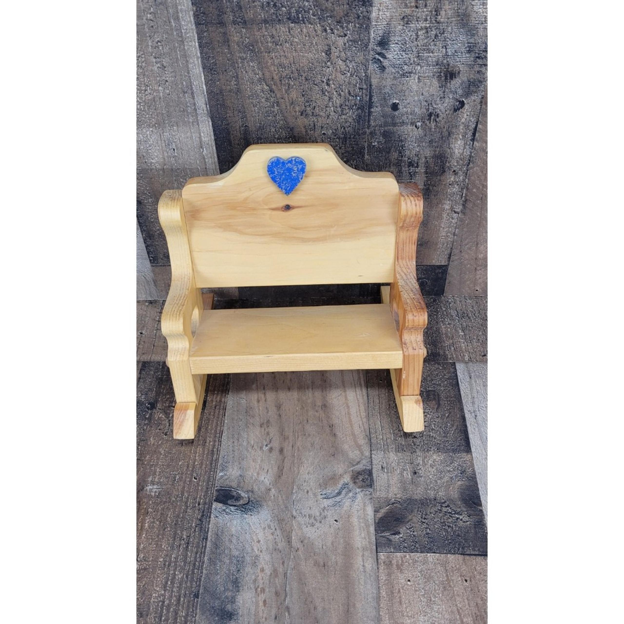 Handmade Wooden Rocking bench. With Heart symbol Very Detailed