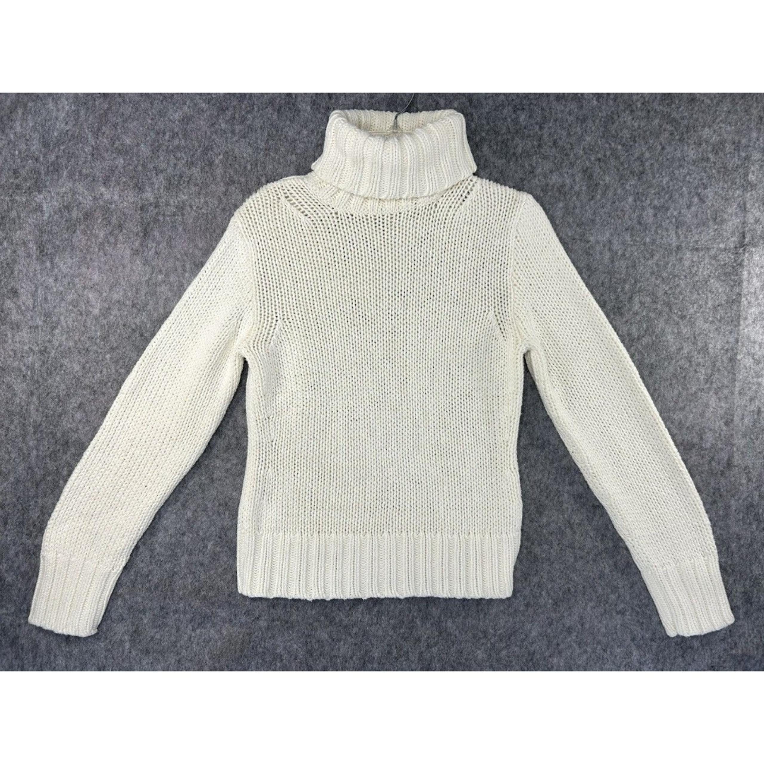 J.Crew Turtleneck Sweater Women’s Large Ivory Thick Knit