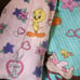 Looney Tunes Comforter Tweety Bird REVERSIBLE Vintage Blanket Teal Pink Hearts
