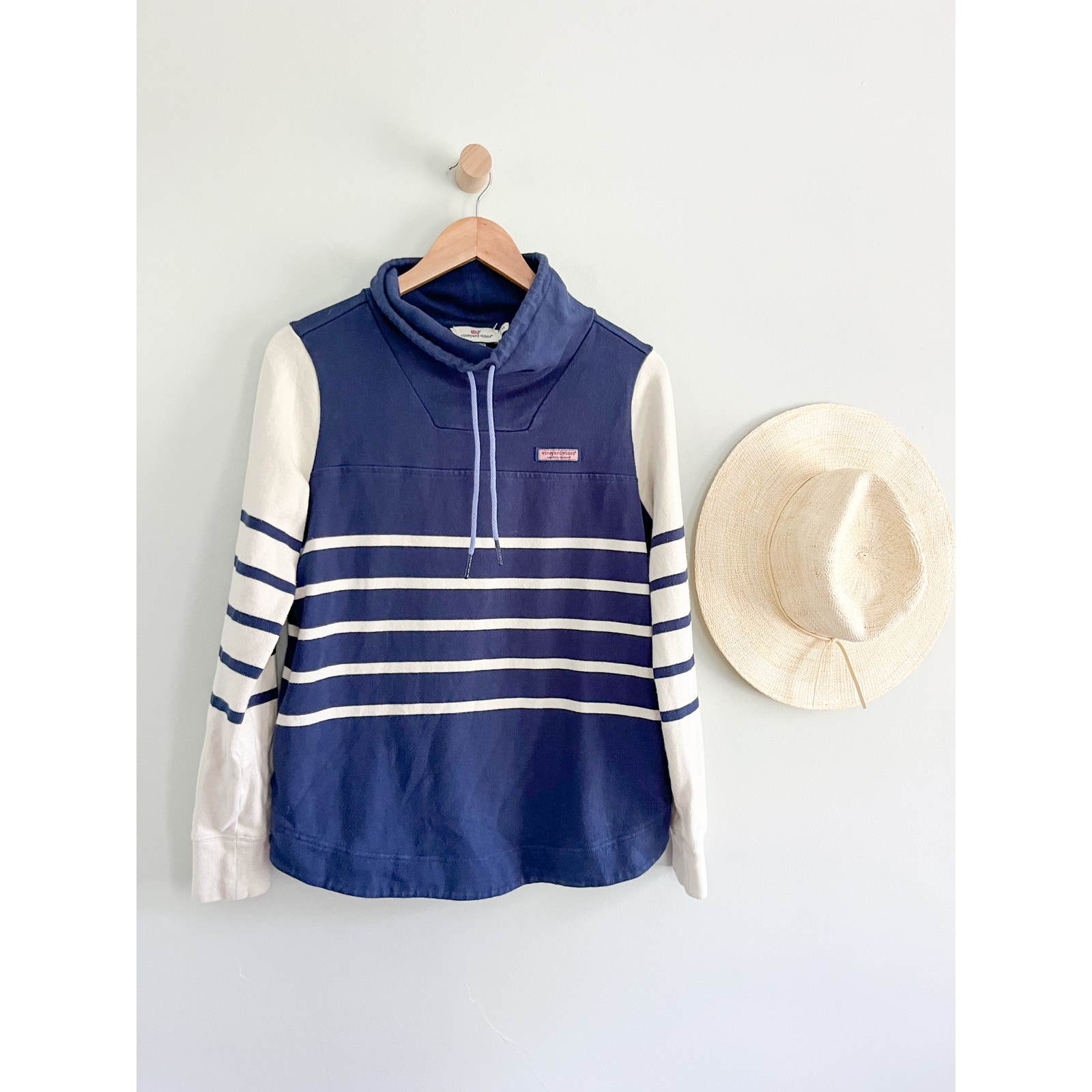 Vineyard Vines | Shep Mixed Stripe Top In Deep Bay | Blue White | Sz XS