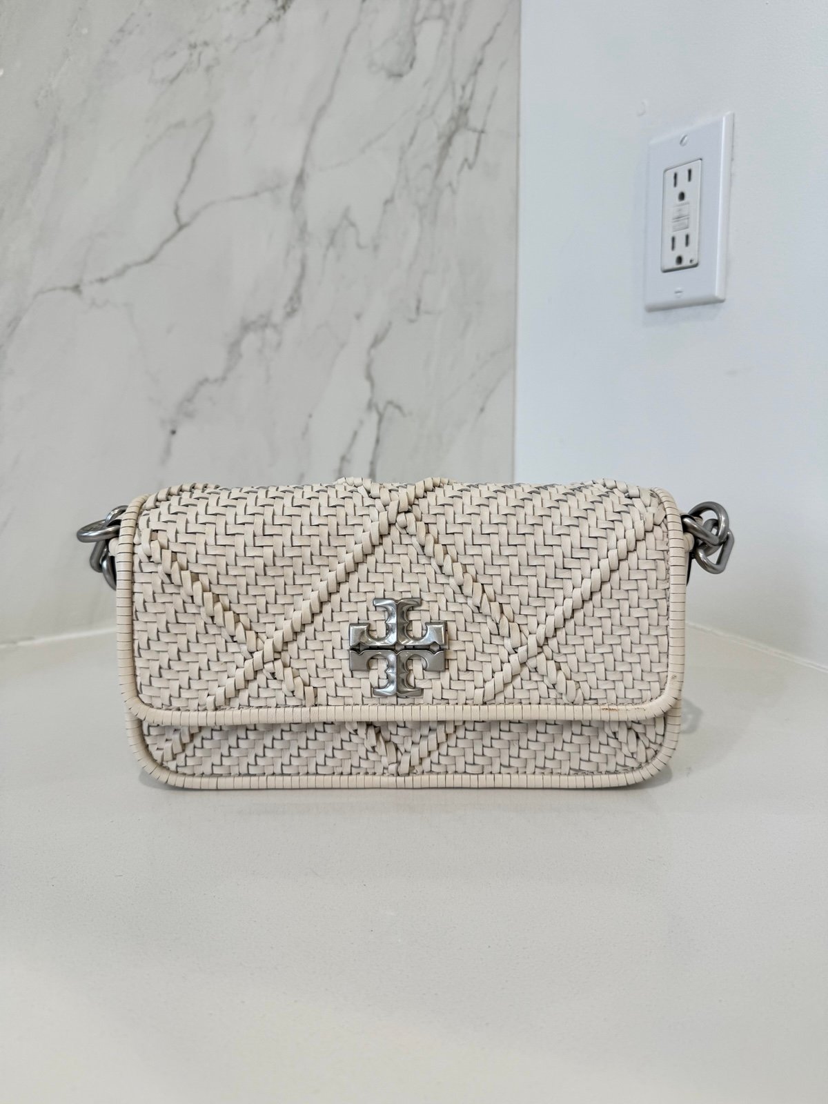 Tory Burch Kira Diamond Woven Shoulder Bag