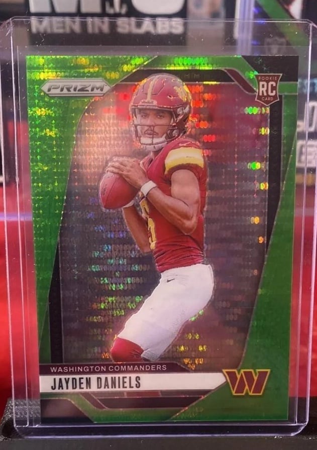 2024 Panini Prizm Football Jayden Daniels RC Neon Green Pulsar #347 COMMANDERS
