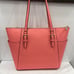 MICHAEL KORS Charlotte Large Leather Top-Zip Tote Tea Rose