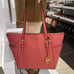 MICHAEL KORS Charlotte Large Leather Top-Zip Tote Tea Rose