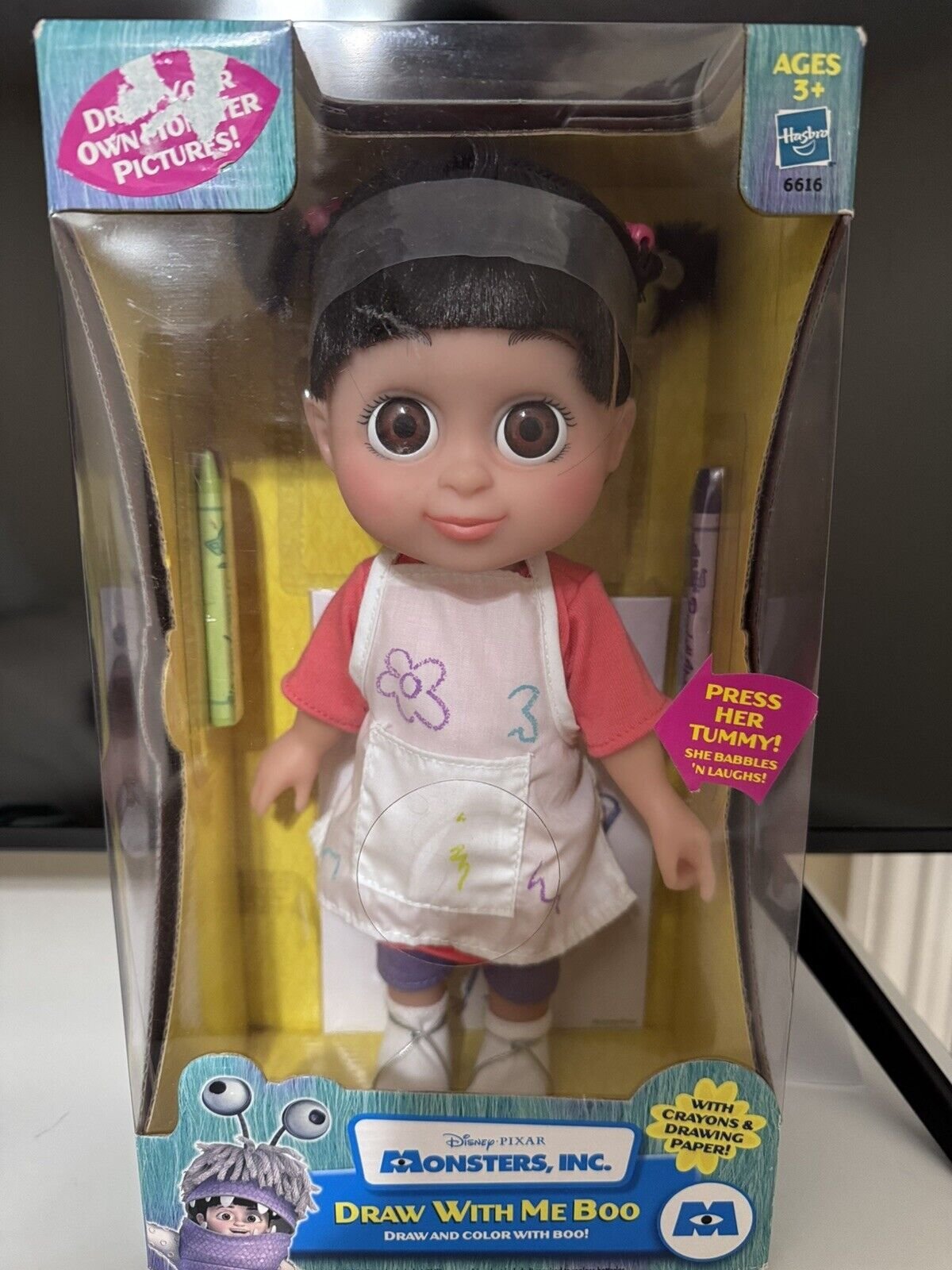Hasbro 2002 Disney Pixar Monsters INC Draw With Me Babbling Boo 12 Play Doll