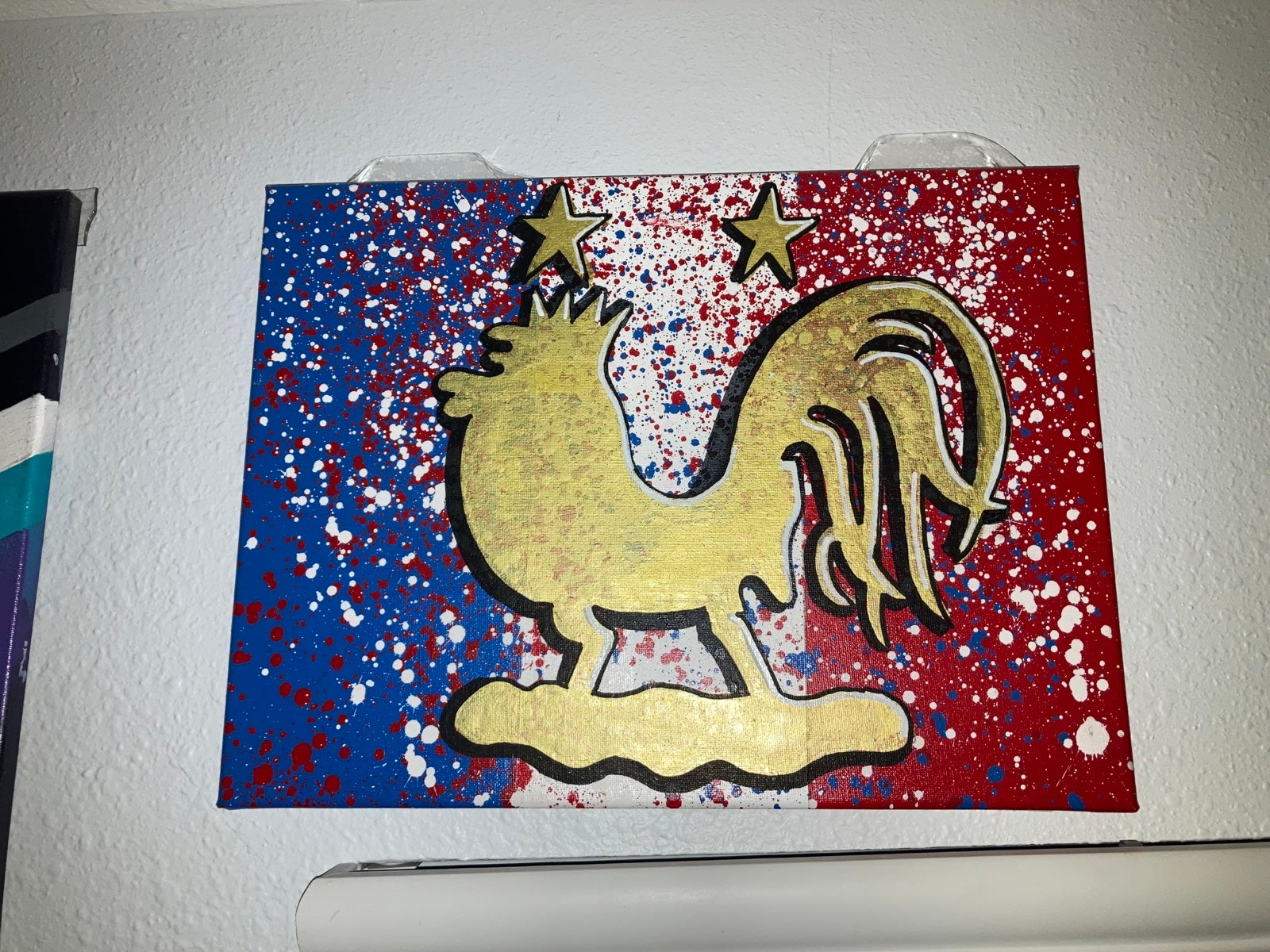 France National Soccer Team Logo Hand Painted Canvas - FIFA World Cup