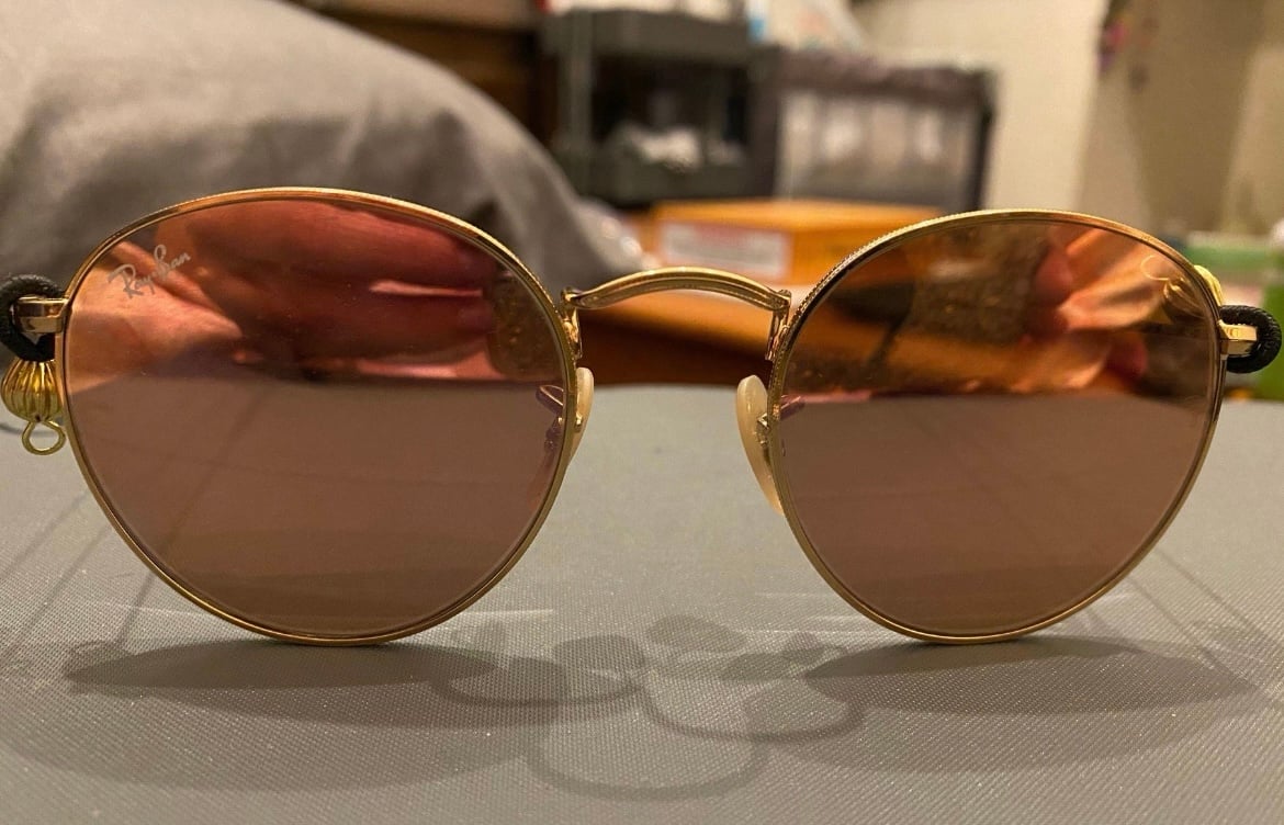 Rose gold ray bans