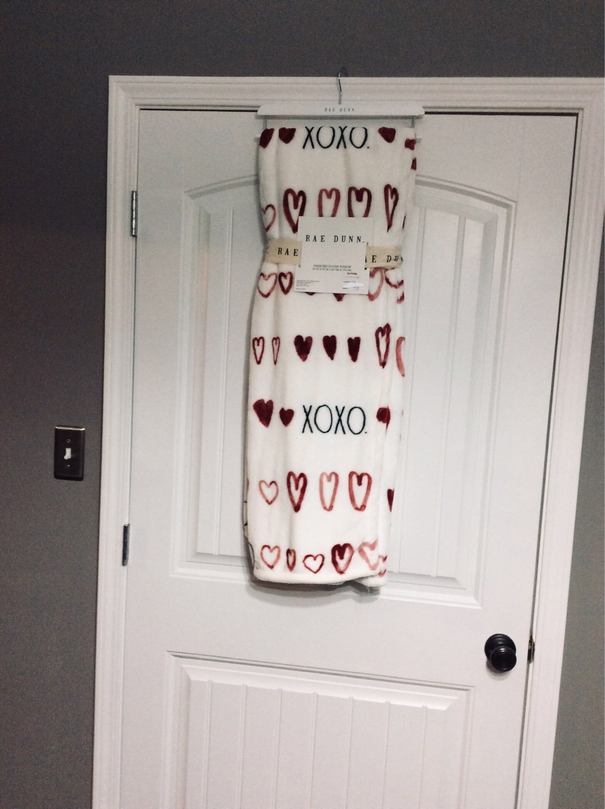 Rae Dunn XOXO Printed Plush Throw