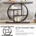 41.3 Console Table, 4-Tier Sofa Table Entryway Table with Circle Base