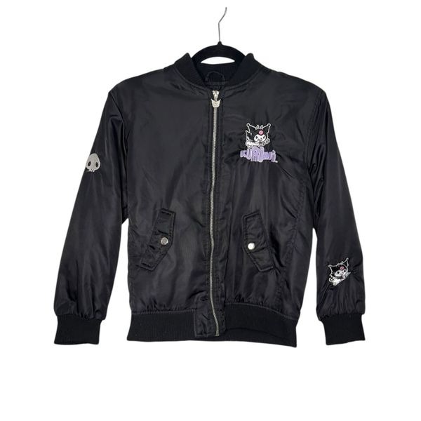 Forever 21 Girls 11/12 Sanrio Kuromi Bomber Jacket Black Full Zip