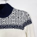 Chervo Womens IT 42 / S Blue Off White Fair Isle Merino Wool Turtleneck Sweater