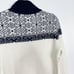 Chervo Womens IT 42 / S Blue Off White Fair Isle Merino Wool Turtleneck Sweater